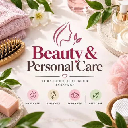 Beauty & Personal Care category featuring skincare haircare body care and self care essentials