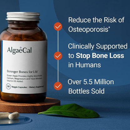 AlgaeCal calcium supplement with clinically supported bone health information