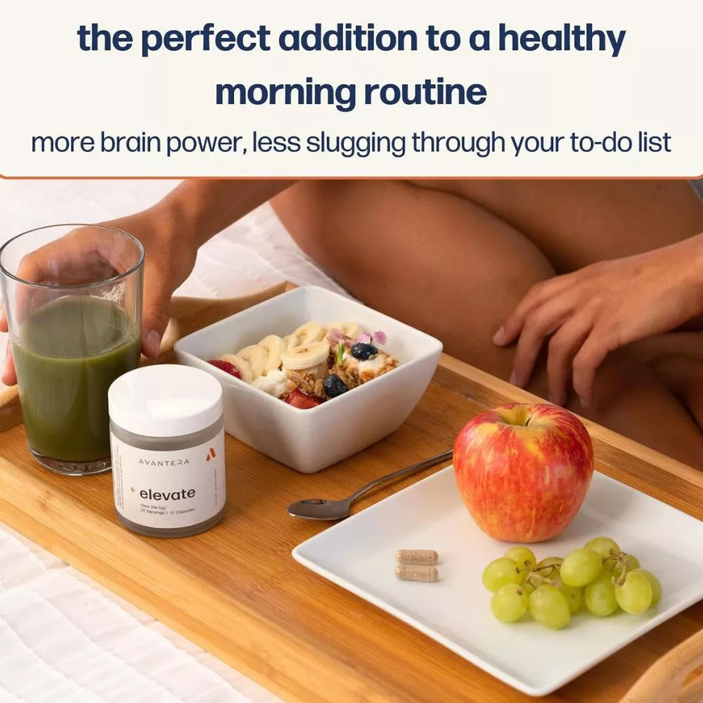Avantera Elevate supplement as part of a healthy morning routine