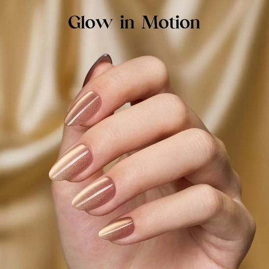 Beetles Motion Luster Glow glossy cat eye press on nail manicure