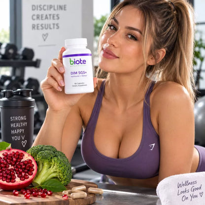 Biote DIM SGS+ dietary supplement used in a wellness lifestyle