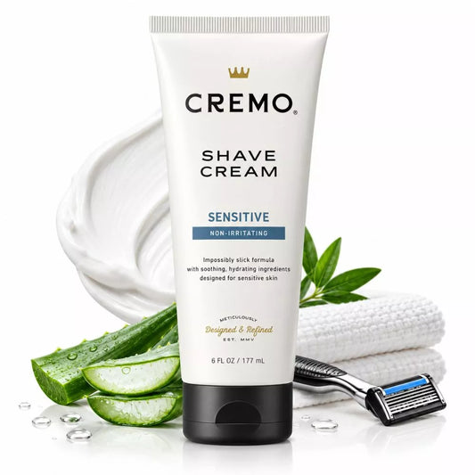 Cremo Sensitive Shave Cream for Men 6 fl oz with aloe and razor
