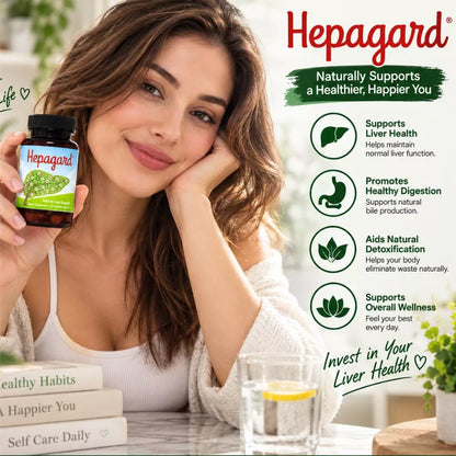Hepagard liver support supplement used by woman for daily wellness