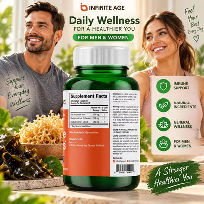 Infinite Age Sea Moss Advanced daily wellness supplement for men and women