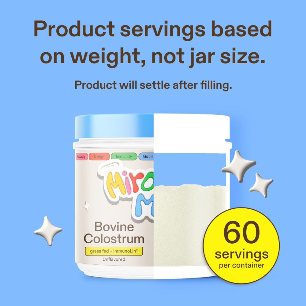 Miracle Moo Bovine Colostrum 60 servings product serving information