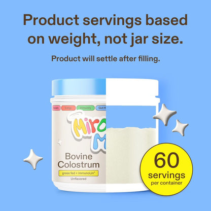 Miracle Moo Bovine Colostrum 60 servings product serving information