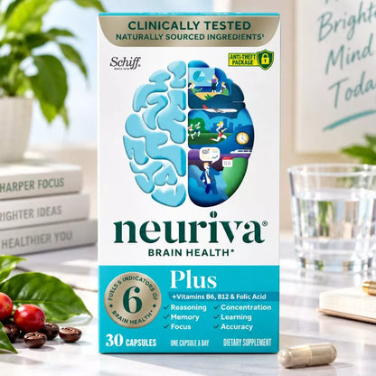 Neuriva Plus Brain Health Supplement 30 capsules with naturally sourced ingredients
