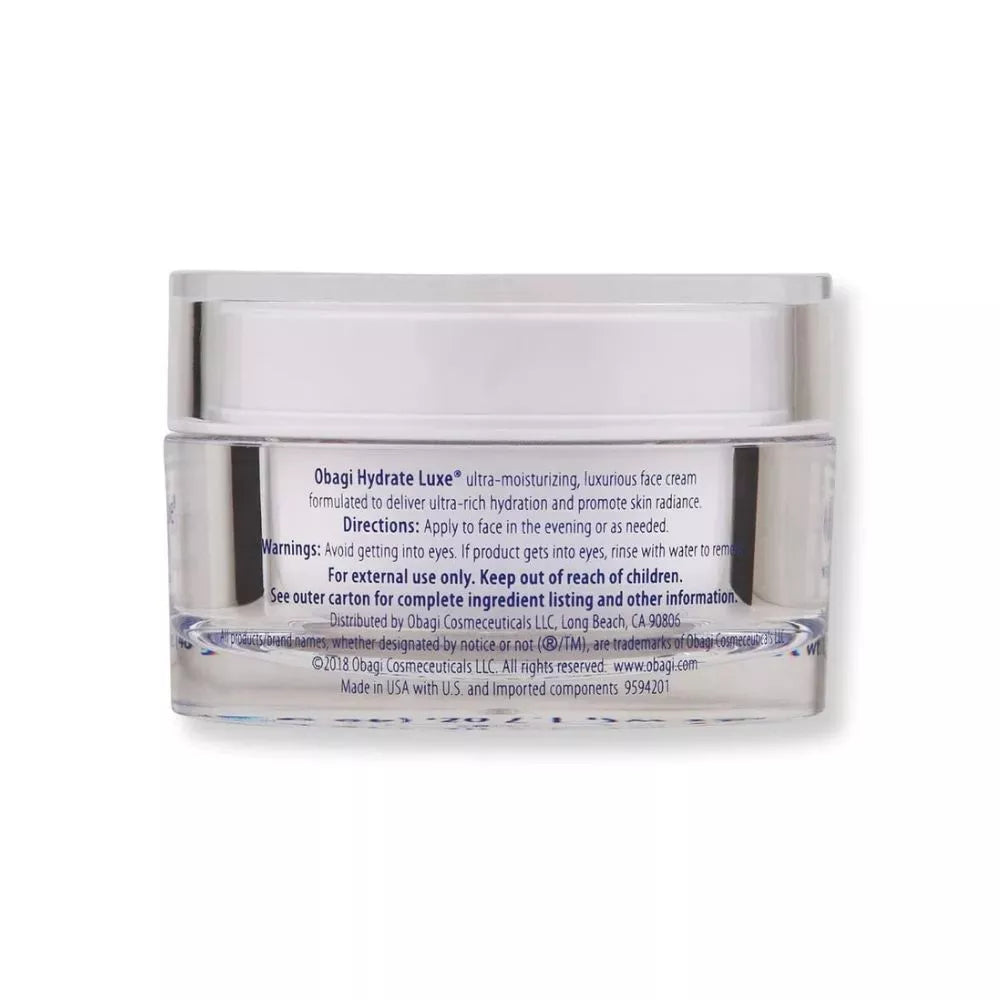 Obagi Hydrate Luxe Moisture-Rich Cream jar back view