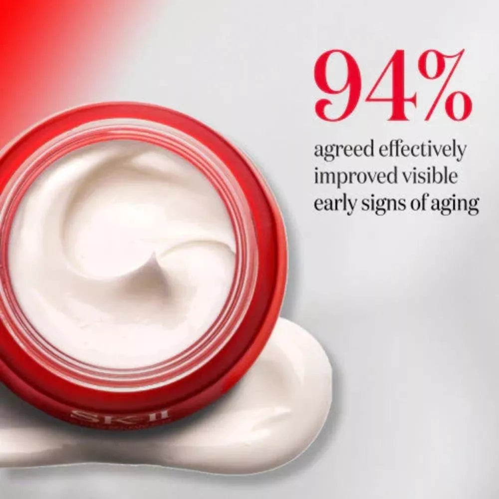 SK-II Skinpower Advanced Cream showing visible anti-aging skincare results