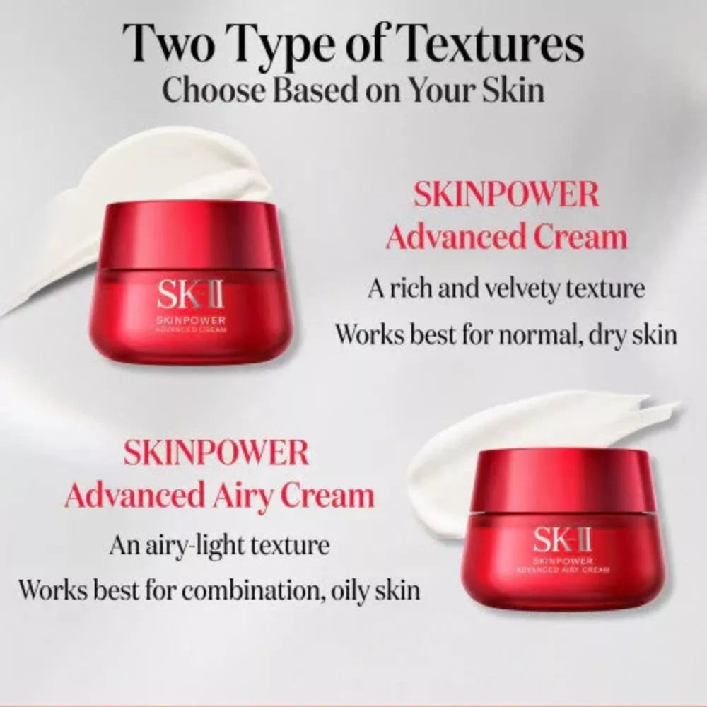 SK-II Skinpower Advanced Cream texture guide for different skin types