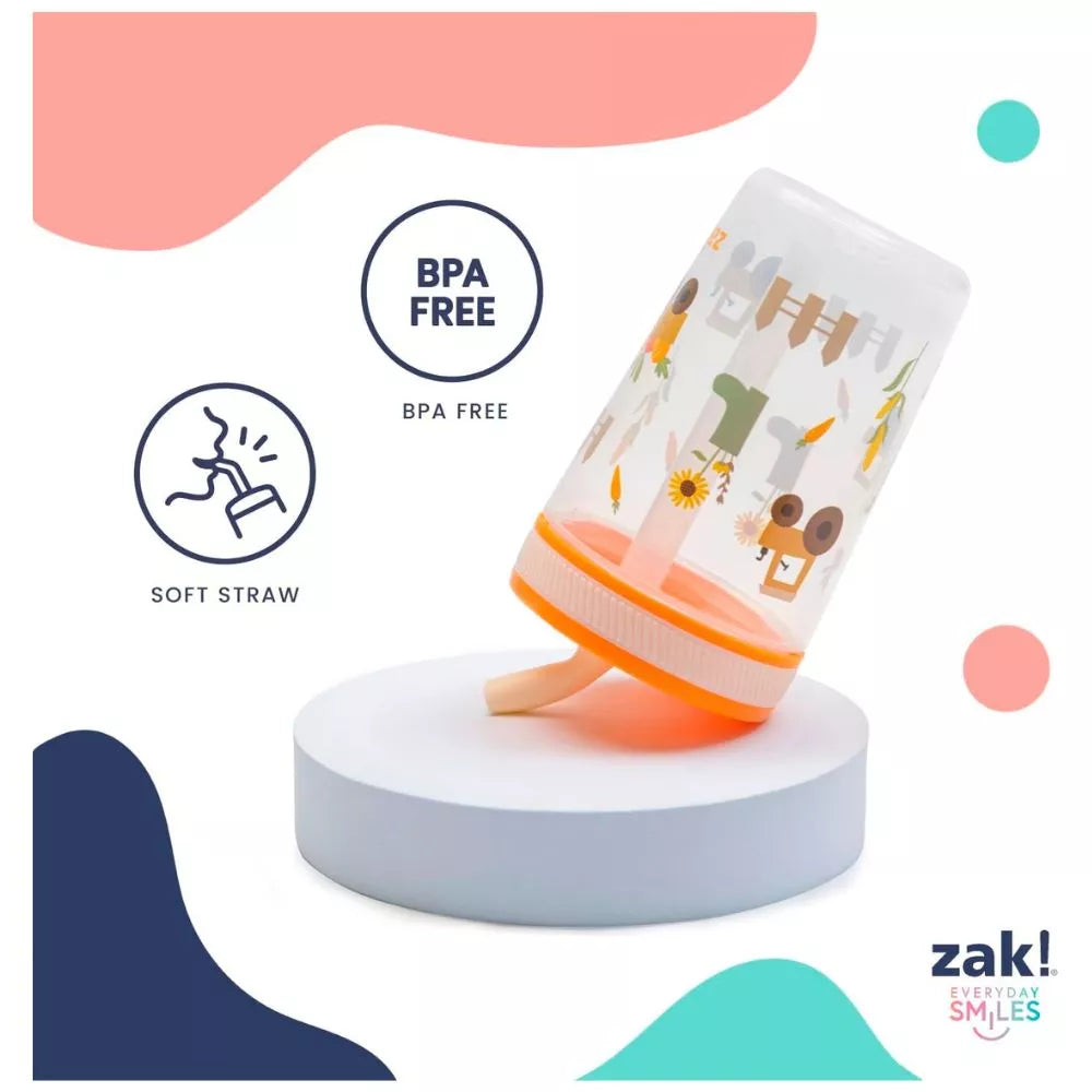Zak Designs Kelso 15 oz kids straw cups 2-pack with soft straw BPA-free and dishwasher-safe features